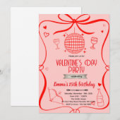 Galentine's feest uitnodiging  (Voorkant / Achterkant)