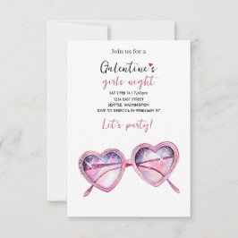 Galentines Feest Uitnodiging | Hartvormige Zonnebr