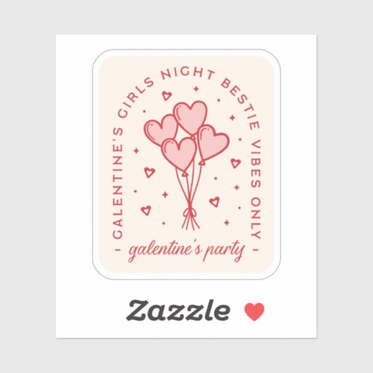 Galentine's feest valentijnen bestie beste vriende sticker (Vel)