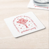 Galentine's feest valentijnen besties meisjes prep kartonnen onderzetters (Schuin)