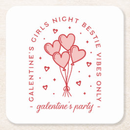 Galentine's feest valentijnen besties meisjes prep kartonnen onderzetters