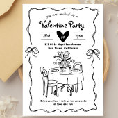 Galentine's Feest, Valentijnsfeest doodle Kaart