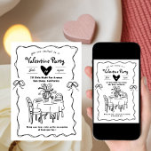 Galentine's Feest, Valentijnsfeest doodle Kaart