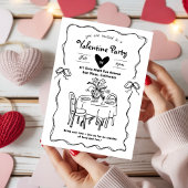 Galentine's Feest, Valentijnsfeest doodle Kaart