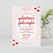 Galentine's Girls Night Invitation Template Kaart (Staand voorkant)