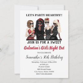 Galentine's Girls Night Out Valentijnse Partij Kaart