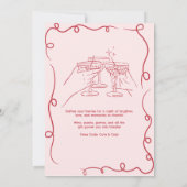 Galentines Girls Night Party Hand getekend roze Kaart (Achterkant)