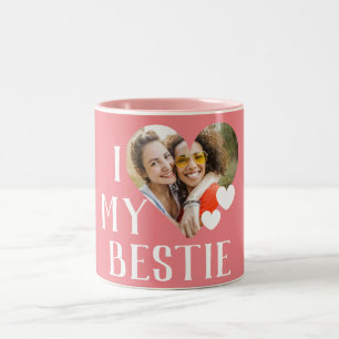 Galentines Ik hou van mijn beste gepersonaliseerde Tweekleurige Koffiemok