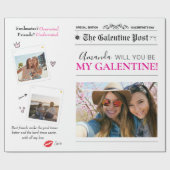 Galentines krant Sjabloon Bloemenboeket Cadeaupapier (Vlak)