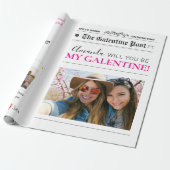 Galentines krant Sjabloon Bloemenboeket Cadeaupapier (Uitgerold)