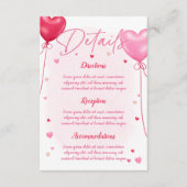 Galentine's liefde is in de lucht bruiloft detail  informatiekaartje (Voorkant)