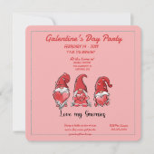 Galentine's Love My Gnomies Party Invitation Kaart (Voorkant)