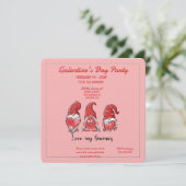 Galentine's Love My Gnomies Party Invitation Kaart (Staand voorkant)