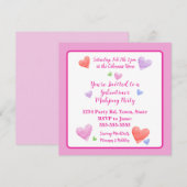 Galentine's Mahjong Party Watercolor Hearts Sq (Voorkant / Achterkant)