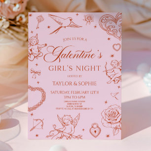 Galentine's Meidenavond Valentijnsdagfeest Kaart