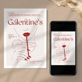 Galentine's Meisjes Cocktails Party Uitnodigen Kaart