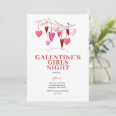 Galentine's Meisjes Nacht Valentijn's Balloon Part Kaart (Staand voorkant)