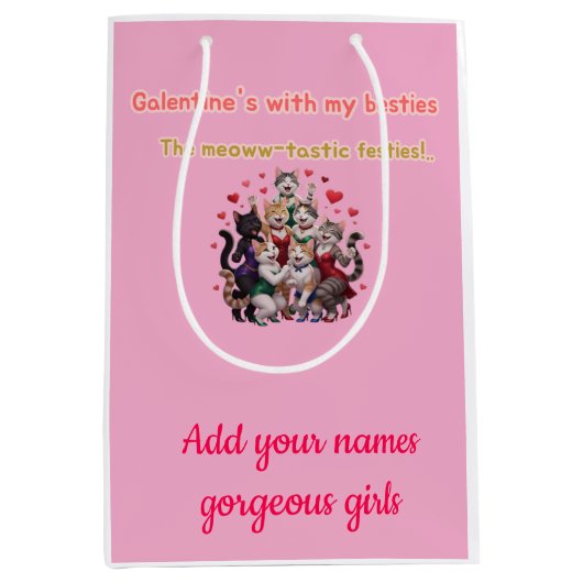 Galentine's met mijn beste vriendinnen medium cadeauzakje (Voorkant)
