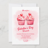 Galentine's Palentine's Day Cupcake Heart Brunch Kaart (Voorkant)