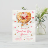 Galentine's Palentine's Day Pannenkoek Hart Brunch Kaart (Staand voorkant)