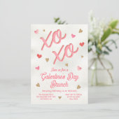 Galentine's Palentine's Day Pannenkoek Hart Brunch Kaart (Staand voorkant)