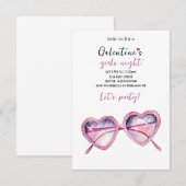 Galentines Party Invite | Heart Shaped Sunglasses RSVP Kaartje (Voorkant / Achterkant)