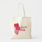 Galentines Party Memento with 3 Hearts Tote Bag (Voorkant)