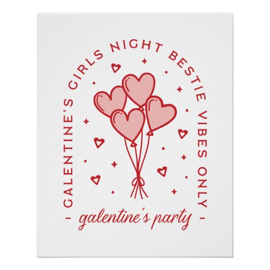 Galentine's party valentijnen bestie coquette perfect poster (Voorkant)