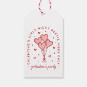 Galentine's party valentijnen bestie hartballonnen cadeaulabel (Achterkant)