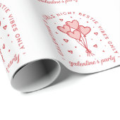 Galentine's party valentijnen bestie hartballonnen cadeaupapier (Rol Hoek)