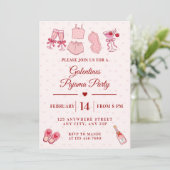 Galentines Pyjama Feest Meisjes Valentijn Kaart (Staand voorkant)