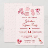 Galentines Pyjama Feest Meisjes Valentijn Kaart (Voorkant / Achterkant)