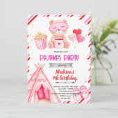 Galentine's pyjama-feest uitnodiging (Staand voorkant)