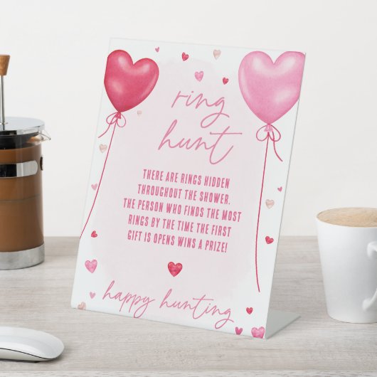 Galentine's Ring Hunt Vrijgezellenfeest Spel Reclamebord Met Voetstuk (Insitu)