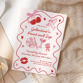 Galentines Schilder en Drink Meisjes Valentijnsfee Kaart