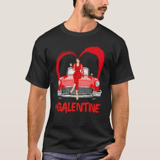 Galentines Single Red Car Driver Fun Bestie Valent T-shirt (Voorkant)