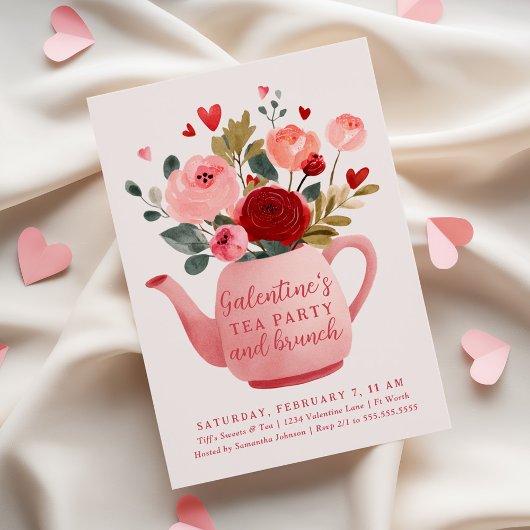 Galentine's Tea Party & Brunch Valentine's Kaart
