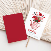 Galentine's Tea Party Teapot Floral  Kaart