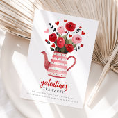 Galentine's Tea Party Teapot Floral  Kaart