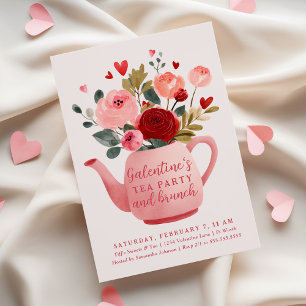 Galentine's Theepartij & Brunch Valentijnsdag Kaart