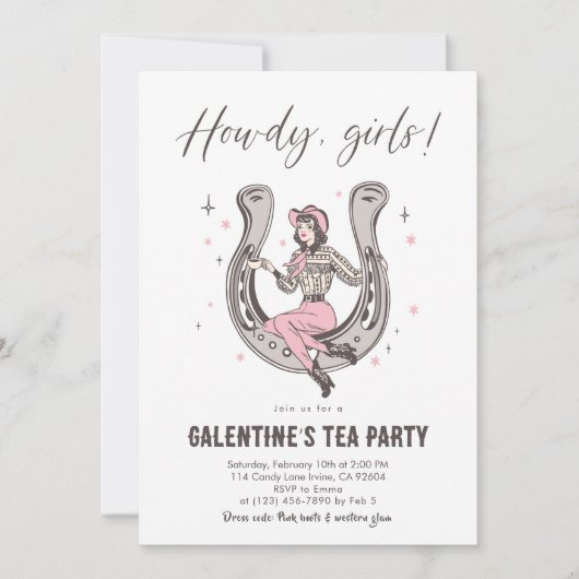 Galentine's Theepartij Uitnodiging (Voorkant)