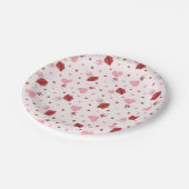 Galentine's Valentijn Roze Hart Lollipop Design Papieren Bordje (Gekanteld)