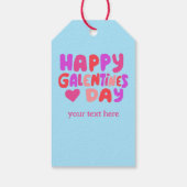 Galentines Valentijns  Harten Groovy Retro CUSTOM Cadeaulabel (Achterkant)