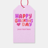 Galentines Valentijns  Harten Groovy Retro CUSTOM Cadeaulabel (Achterkant)