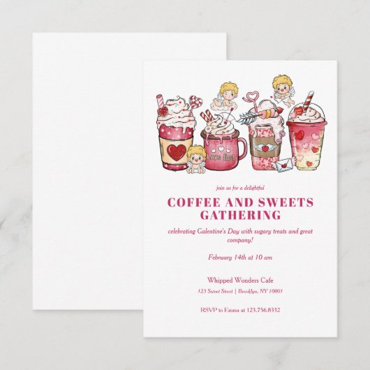 GALENTINES VALENTIJNSDAG CUPID KOFFIE MOK SNOEP KAART (Voorkant / Achterkant)