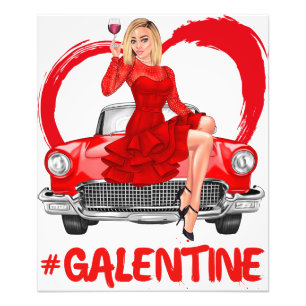 Galentines Valentijnse  Vrouw Vrouwen Galentine Li Foto Afdruk