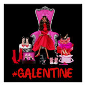 Galentines Valentijnse Vrouw Vrouwen Galentine Li Perfect Poster (Voorkant)