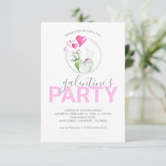 Galentines Verjaardag Uitnodigingen Online (Staand voorkant)