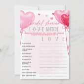 Galentine's Vrijgezellenfeest LOVE Match Game Kaart (Voorkant)