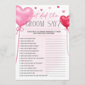 Galentine's wat de bruidegom zei bruidsspelen menu (Voorkant)